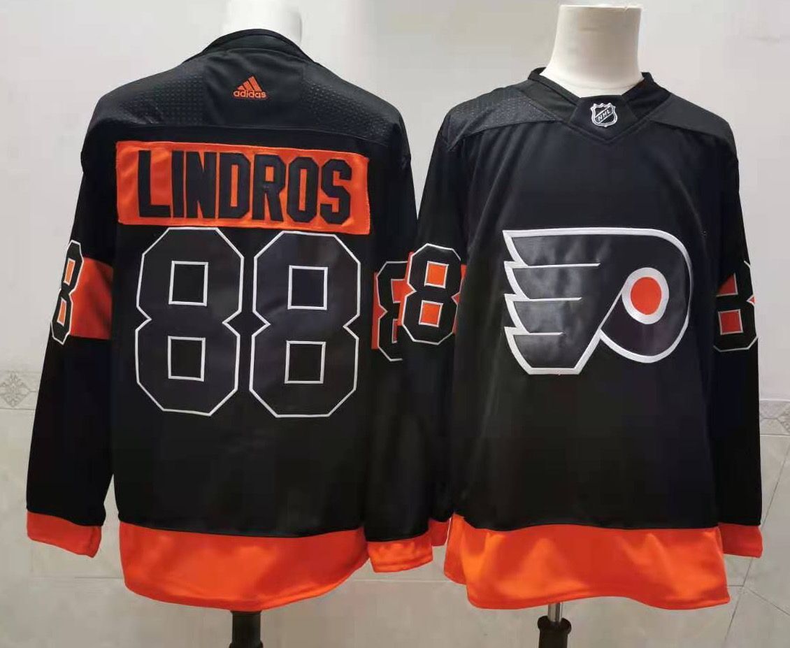 Men Philadelphia Flyers #88 Lindros Black Authentic Stitched 2020 Adidias NHL Jersey